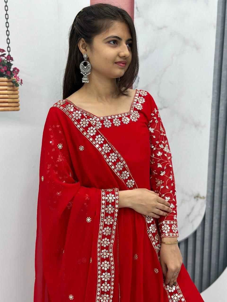 Admiring Heavy Embroidery Sharara suit With Sequence Work (MAS_PF_03)