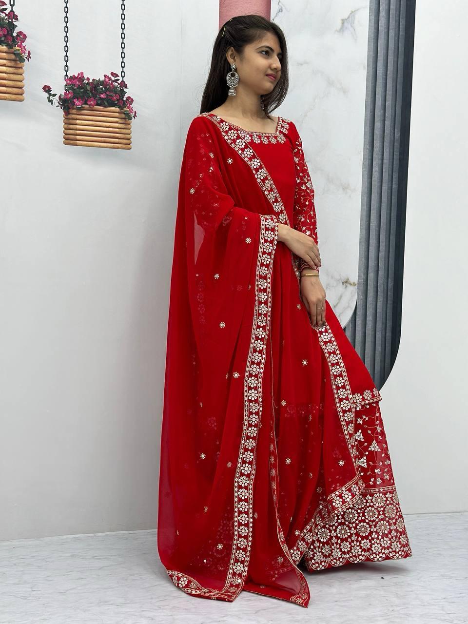 Admiring Heavy Embroidery Sharara suit With Sequence Work (MAS_PF_03)