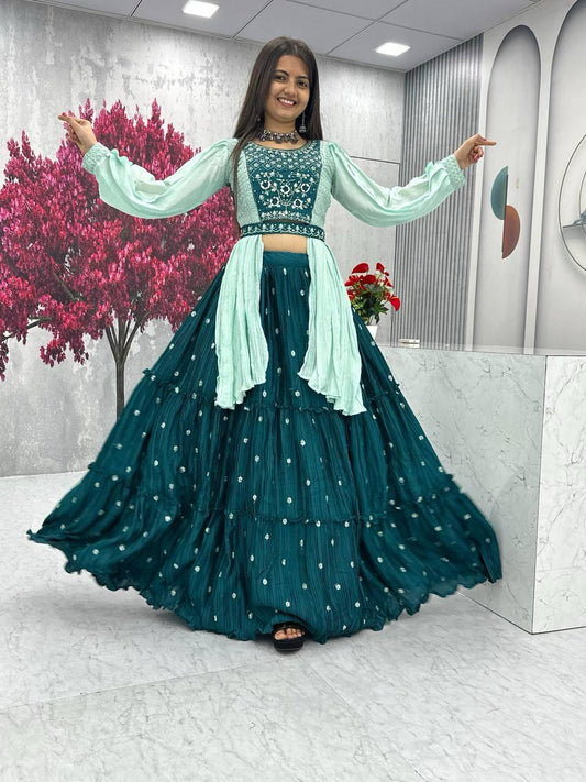 Admiring Rama Crop Top  With Real Hand Work (MAS_PC_419_Rama)