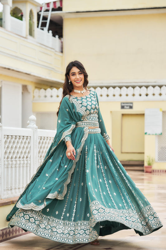 Fabulous Green Lehenga Choli With Heavy Sequence Work (MAS_Ram_026_Green)