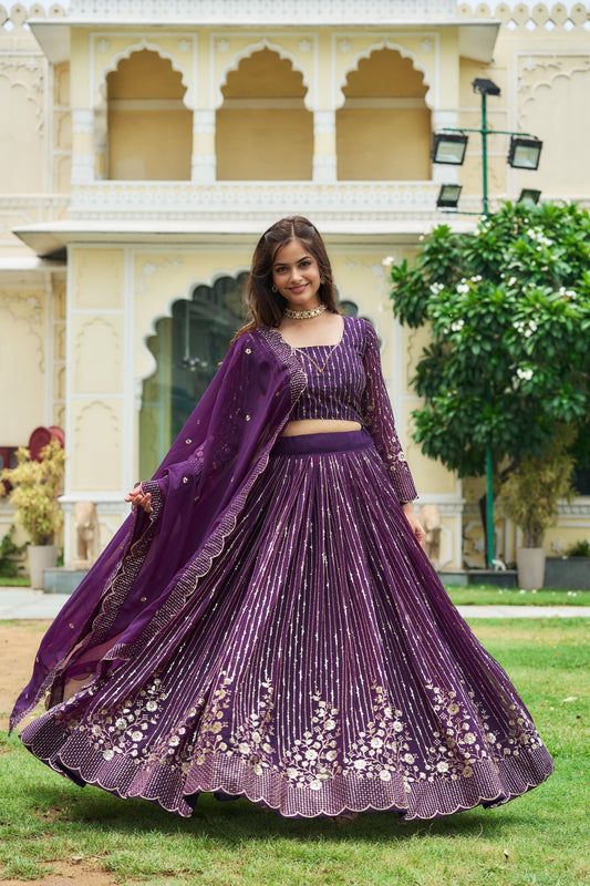 Ravishing Purple Designer Lehenga Choli With Embroidery Sequence Work ( MAS_Ram_051_Purple )