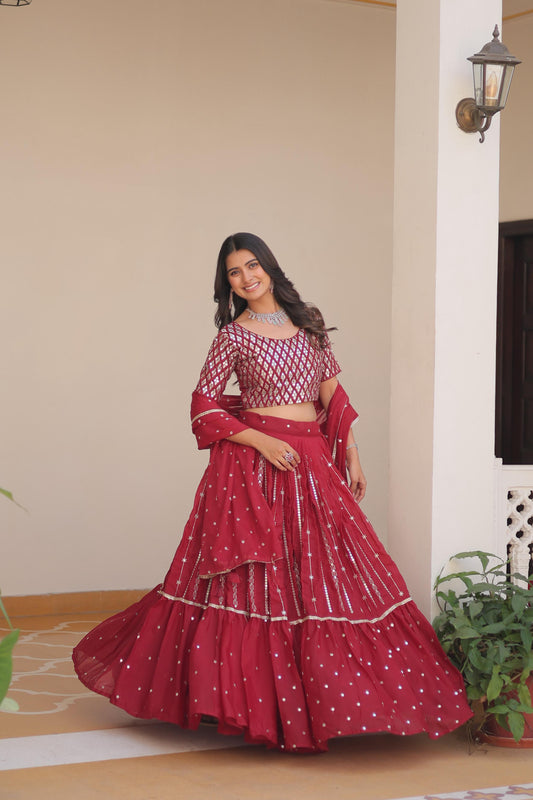 Marvellous Maroon Color Lehenga Choli With Embroidery Sequence Work ( MAS_RAM_086_Maroon )