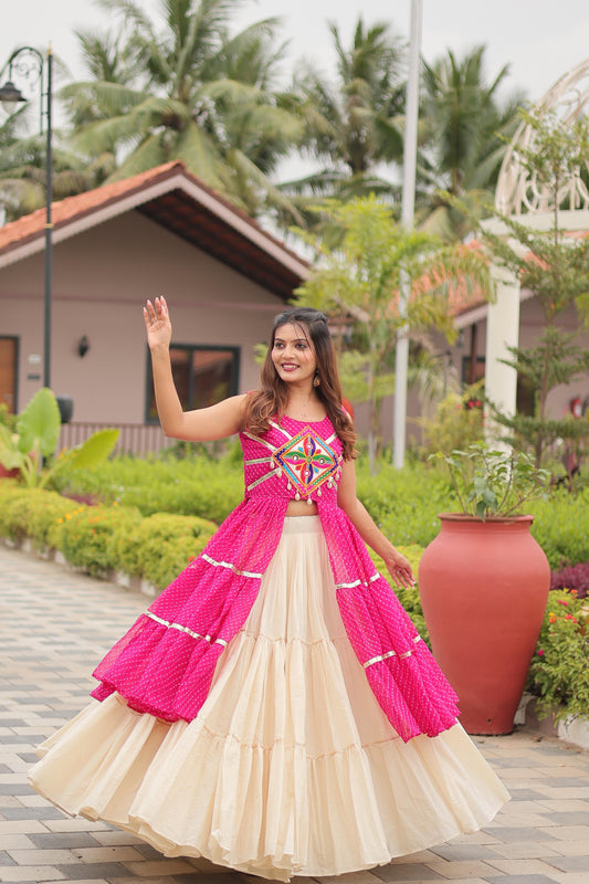 Pretty Navratri Special Gamthi Work Lehenga Choli ( MAS_RAM_126_Pink )