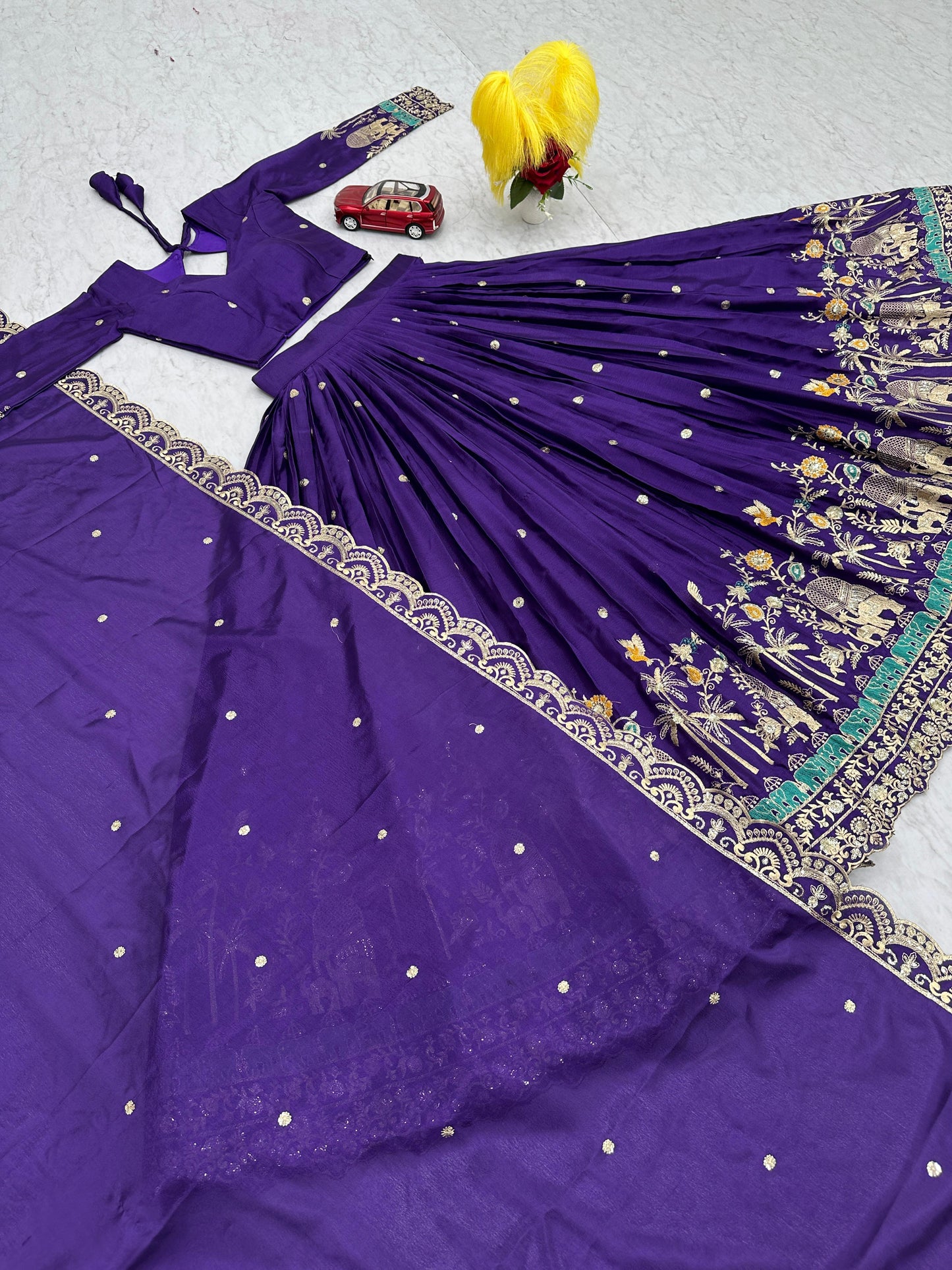 Eye Catching Heavy Embroidery Sequence Work Purple Lehenga Choli ( MAS_TP_217_Purple )