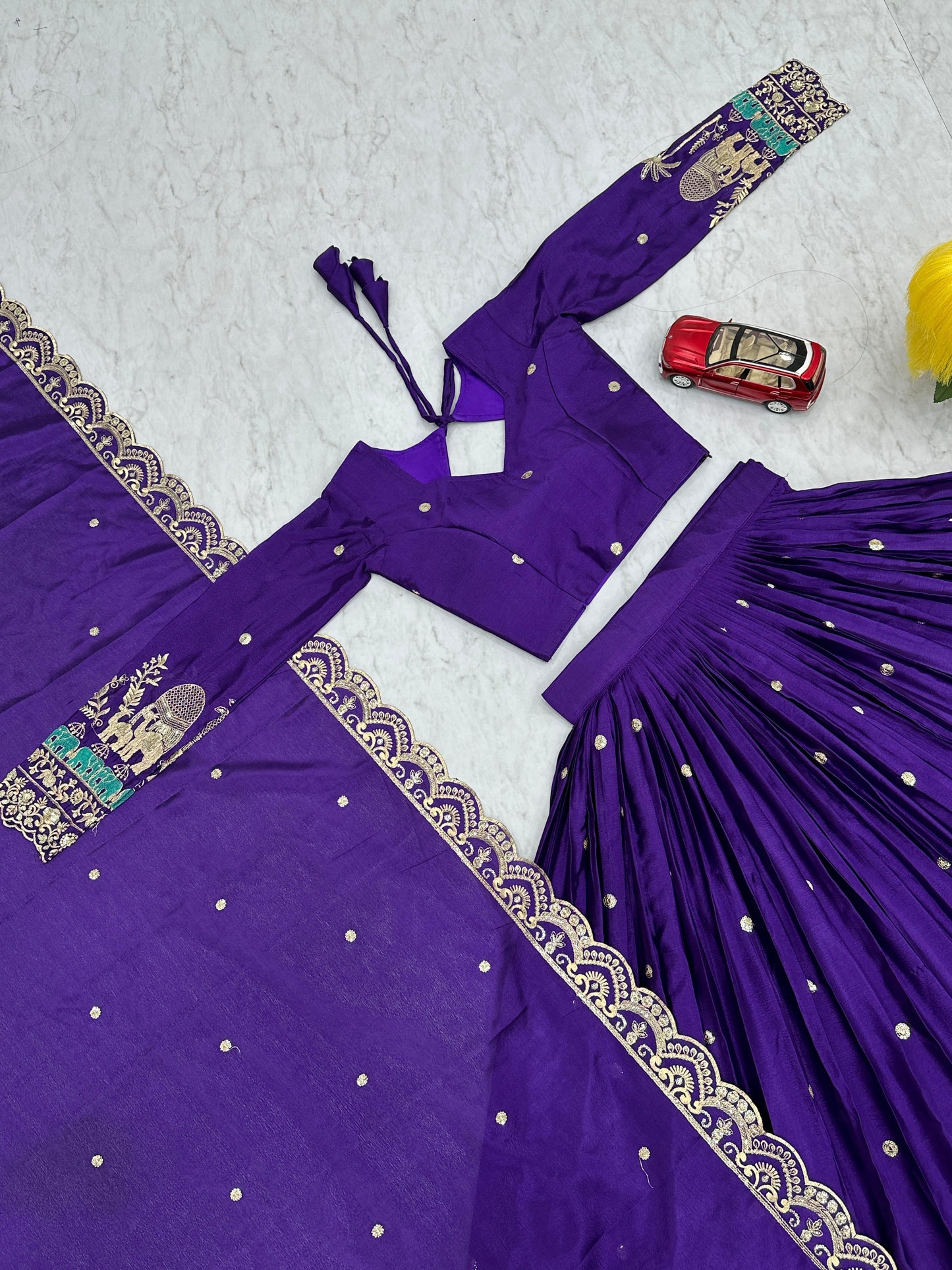 Eye Catching Heavy Embroidery Sequence Work Purple Lehenga Choli ( MAS_TP_217_Purple )