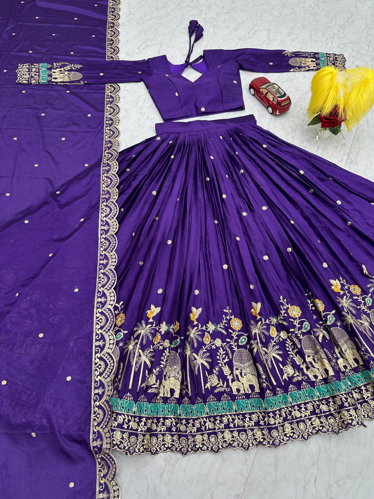 Eye Catching Heavy Embroidery Sequence Work Purple Lehenga Choli ( MAS_TP_217_Purple )