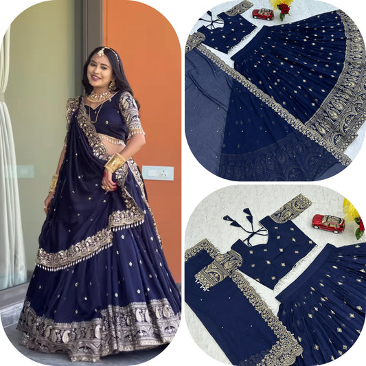 Astonishing Blue Heavy Embroidery Thread Work Festive Lehenga Choli ( MAS_TP_240 )