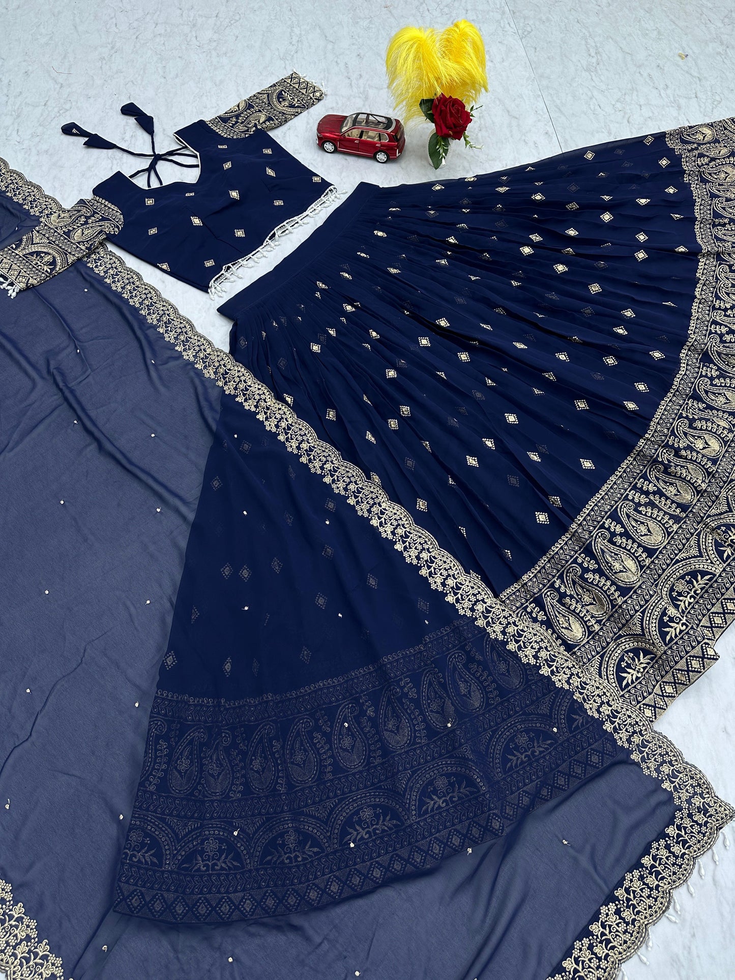 Astonishing Blue Heavy Embroidery Thread Work Festive Lehenga Choli ( MAS_TP_240 )