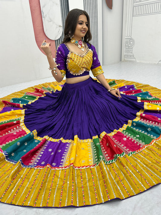 Pretty Purple Navratri Special Pure Cotton Lehenga Choli ( MAS_TP_254_Purple )
