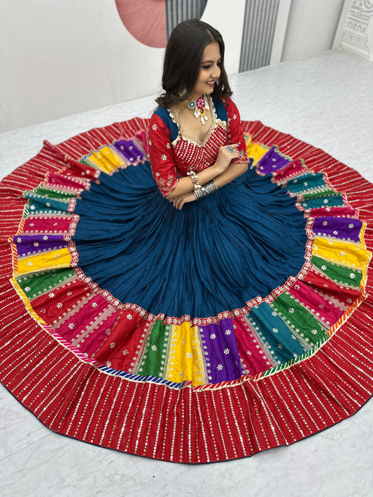 Ravishing Rama  Navratri Special Pure Cotton Lehenga Choli ( MAS_TP_254_Rama )