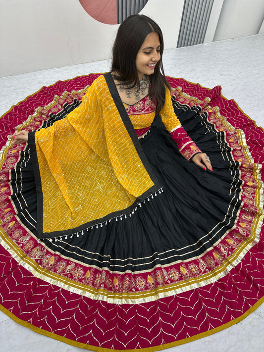 Designer Navratri Special Pure Cotton Lehenga Choli ( MAS_TP_264_Black )