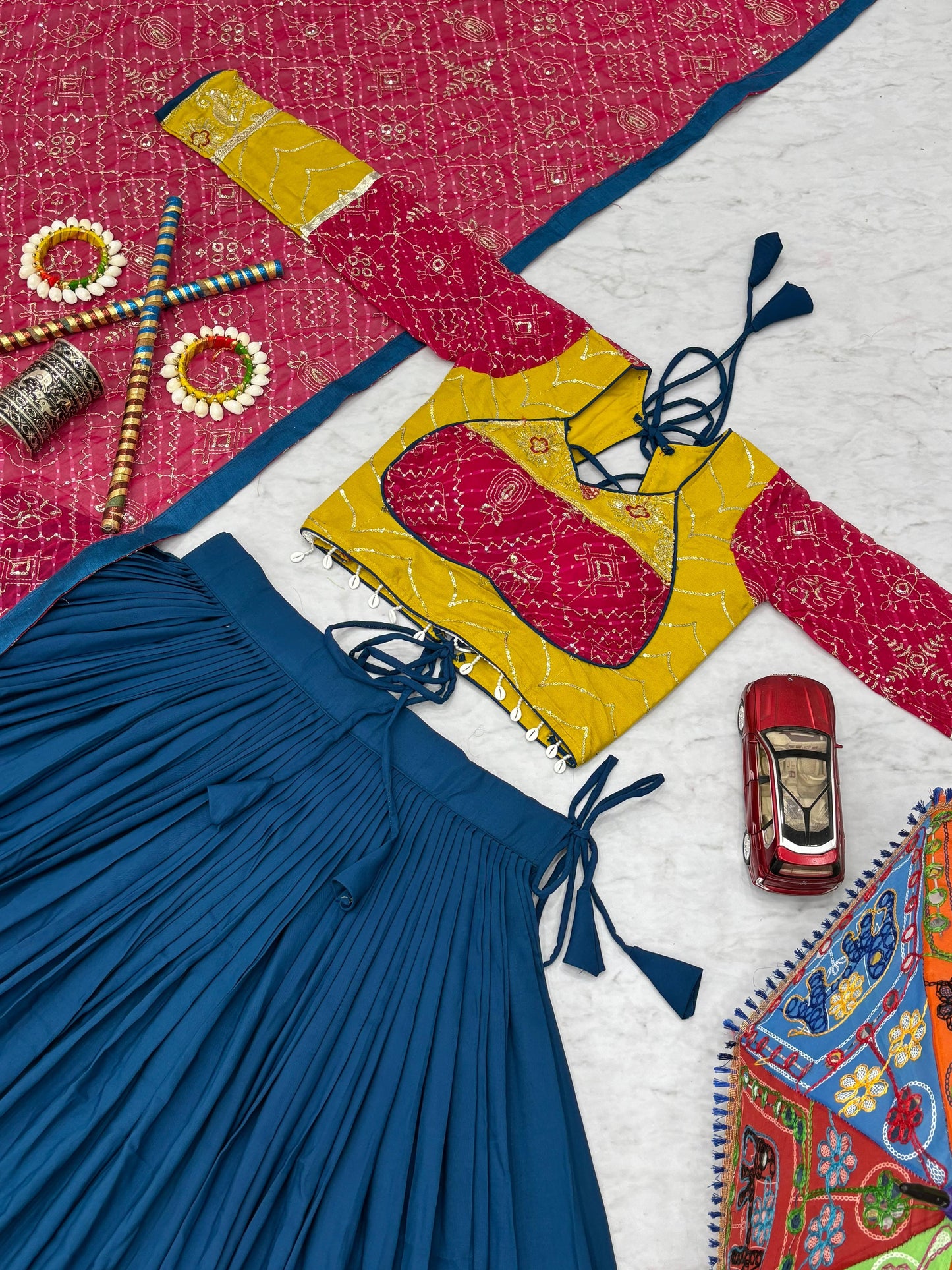 Exclusive Navratri Special Pure Cotton Lehenga Choli ( MAS_TP_264_Rama )