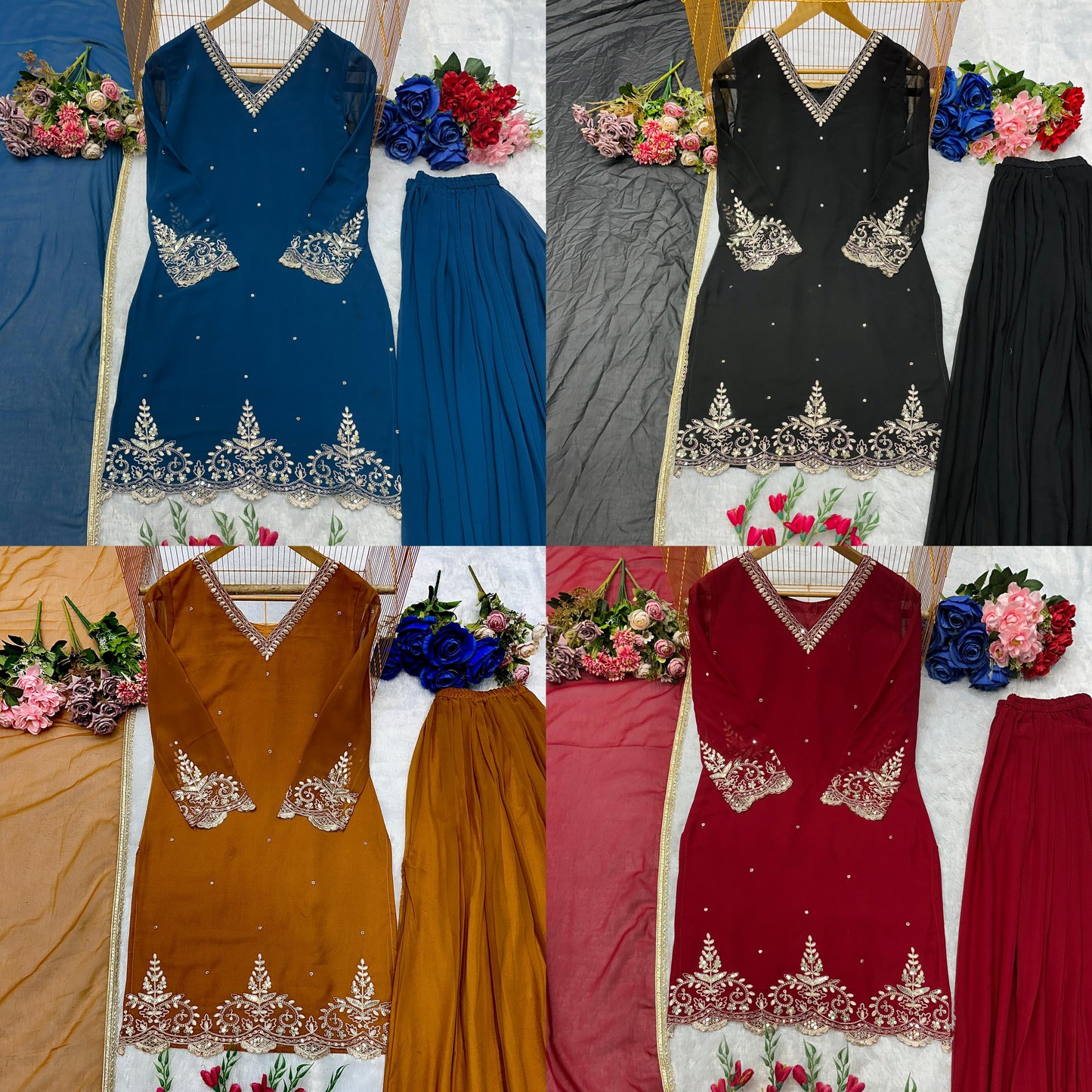 Delightful New Designer Plazzo Set With Fancy Dupatta And Embroidery Work ( MAS_VLM_274_Mustard )