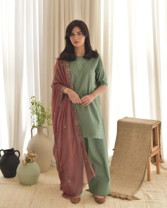 Admiring Salwar Suit With Fancy Dupatta With Embroidery Work ( MAS_VLM_275 )
