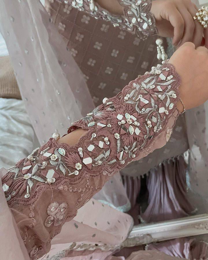 Designer Party Wear Plazzo With Real Mirror, Sequence & Thread Embroidery Work ( MAS_Z_9281_Peach )
