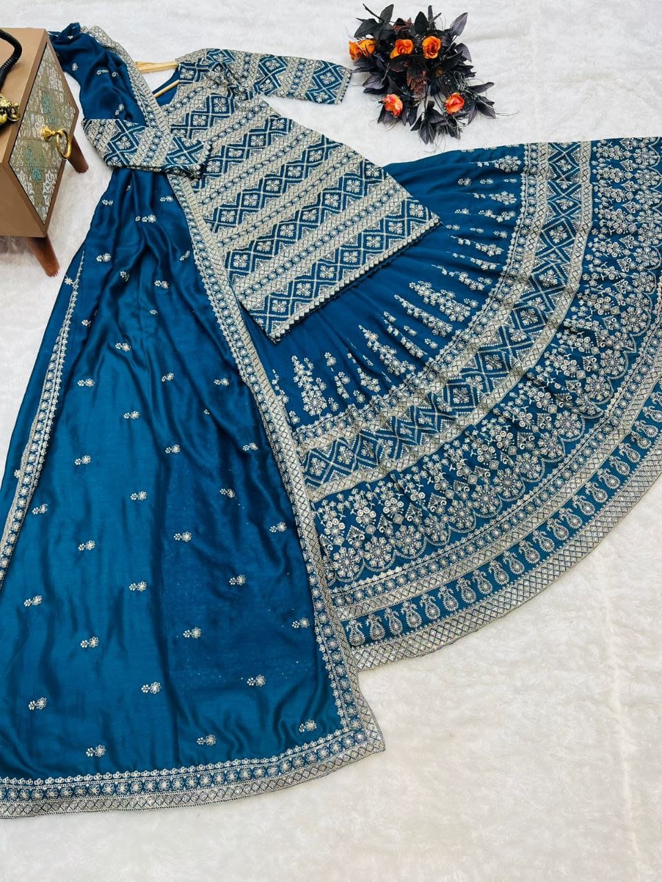 Captivating Blue Festive Lehenga Choli With Sequence Embroidery Work (MAS_ZD_10012)