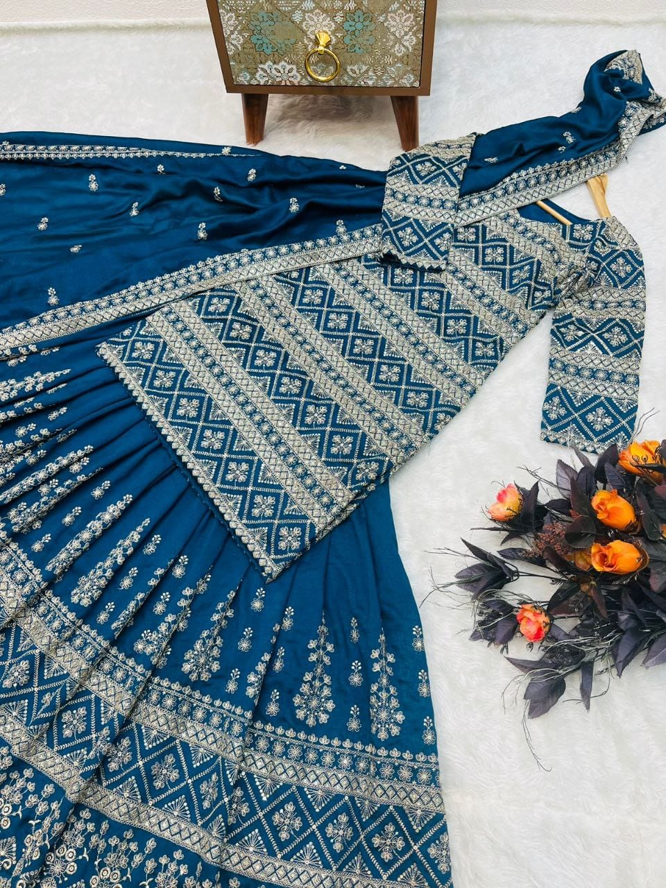 Captivating Blue Festive Lehenga Choli With Sequence Embroidery Work (MAS_ZD_10012)