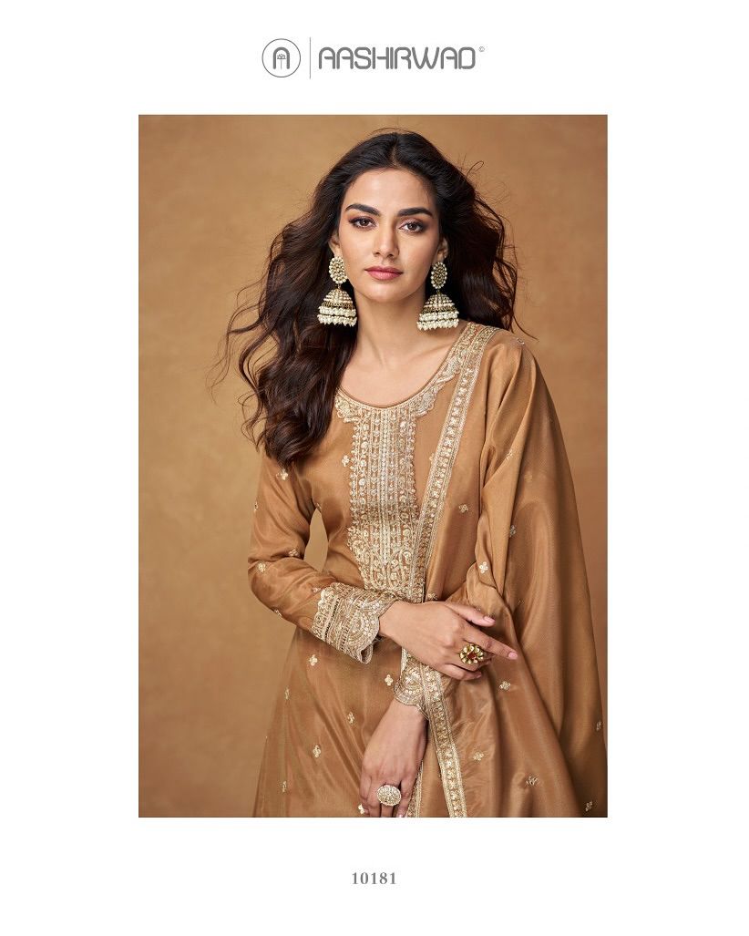 Classy Top, Plazzo & Dupatta Set With Sequence Embroidery Work (MAS_ZF_6003_Brown)